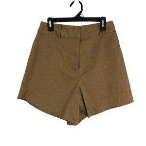 Danielle Bernstein Shorts Polka Dot High-Waisted Size 0 Brown & White Womens